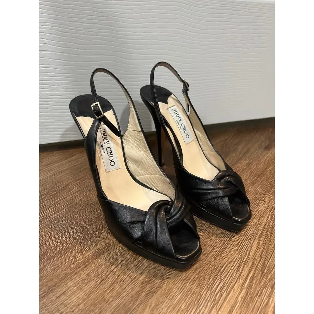 Black Jimmy Choo Stiletto Pumps - Picture 1 of 9